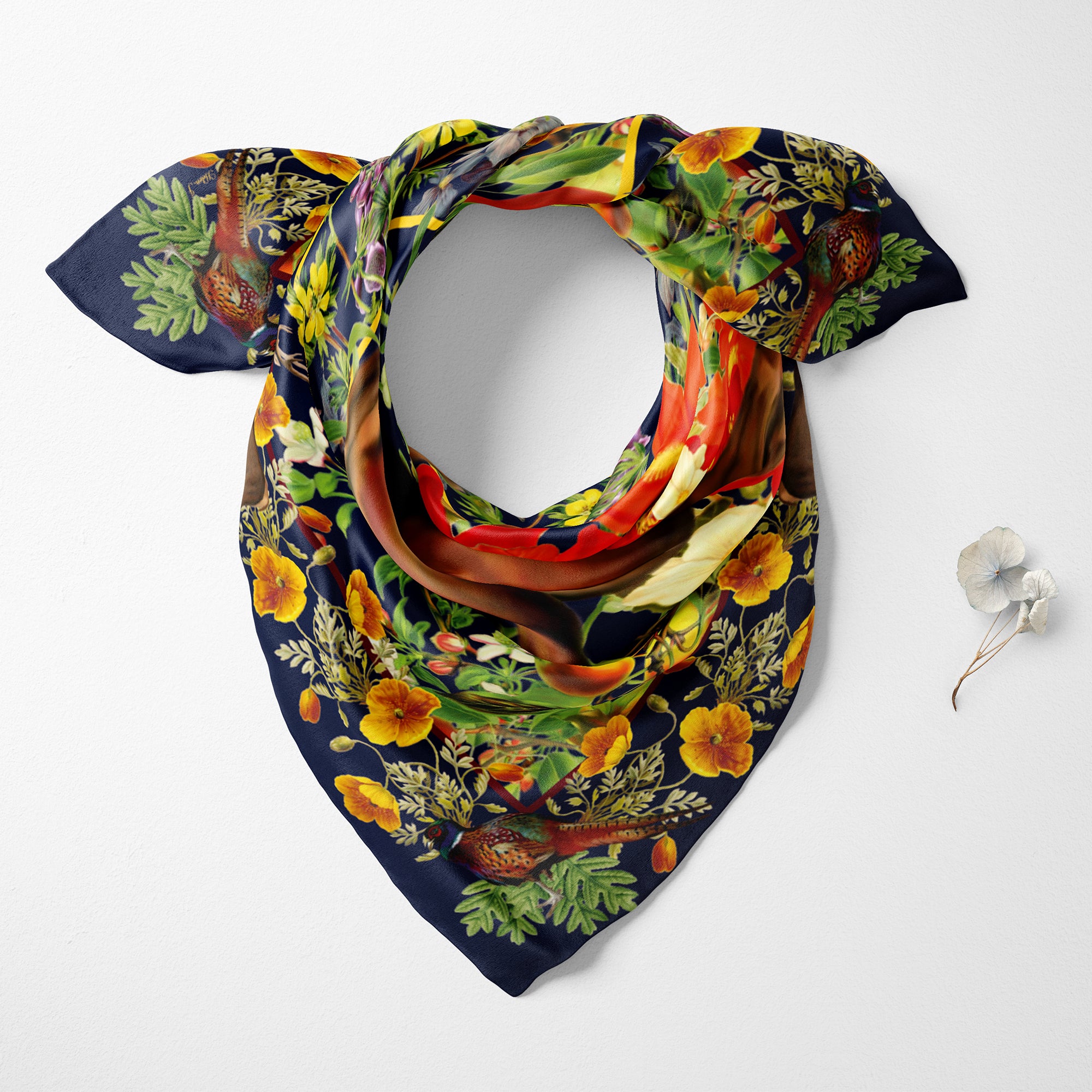 The Magnificent Stag Organic Silk Twill Scarf