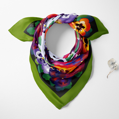 Pansy Organic Silk Twill Scarf