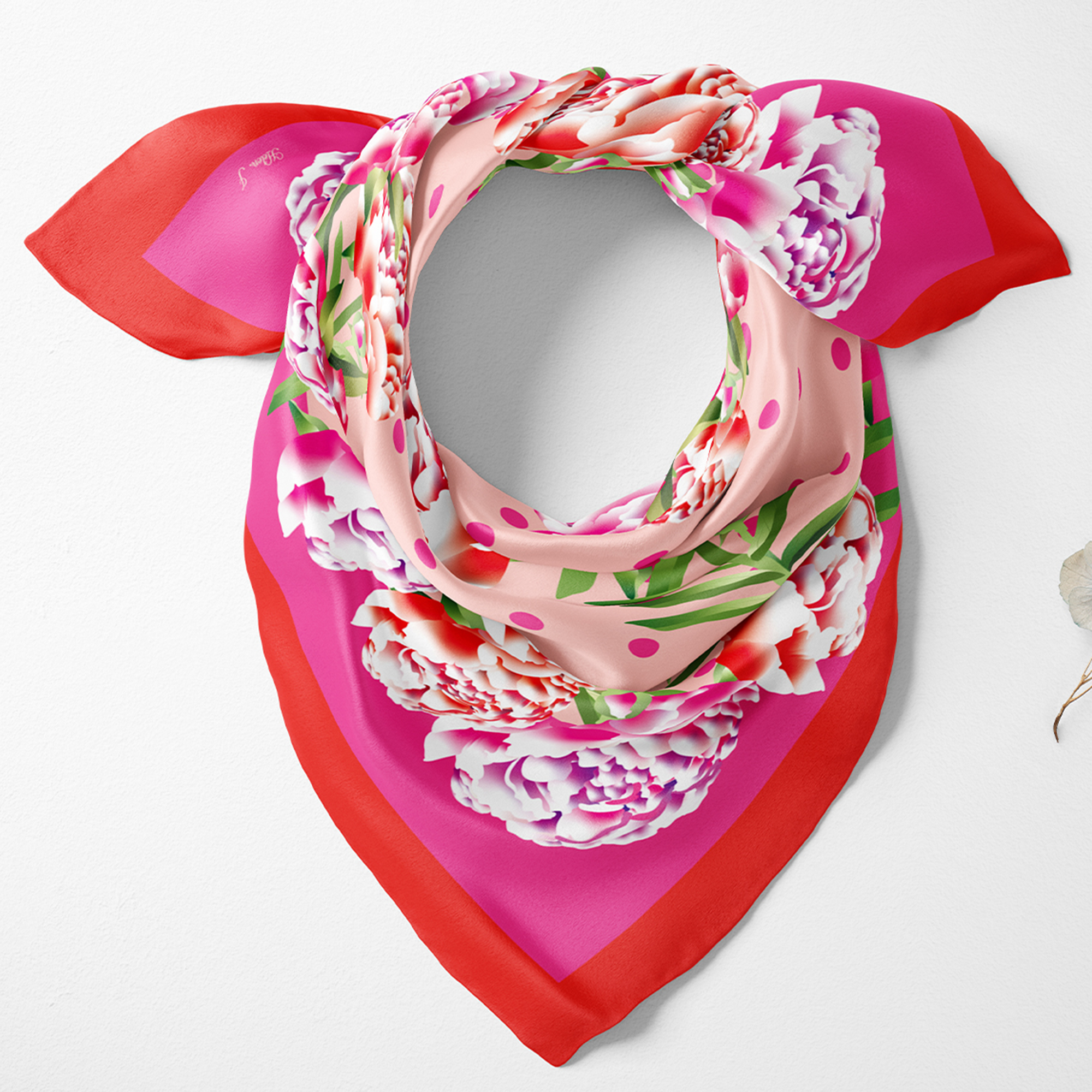 Peony Organic Silk Twill Scarf