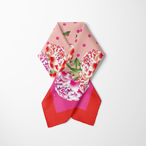 Peony Organic Silk Twill Scarf