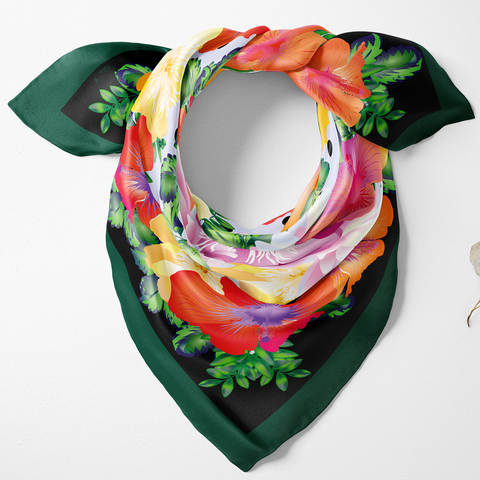 Rose Mallow Organic Silk Twill Scarf