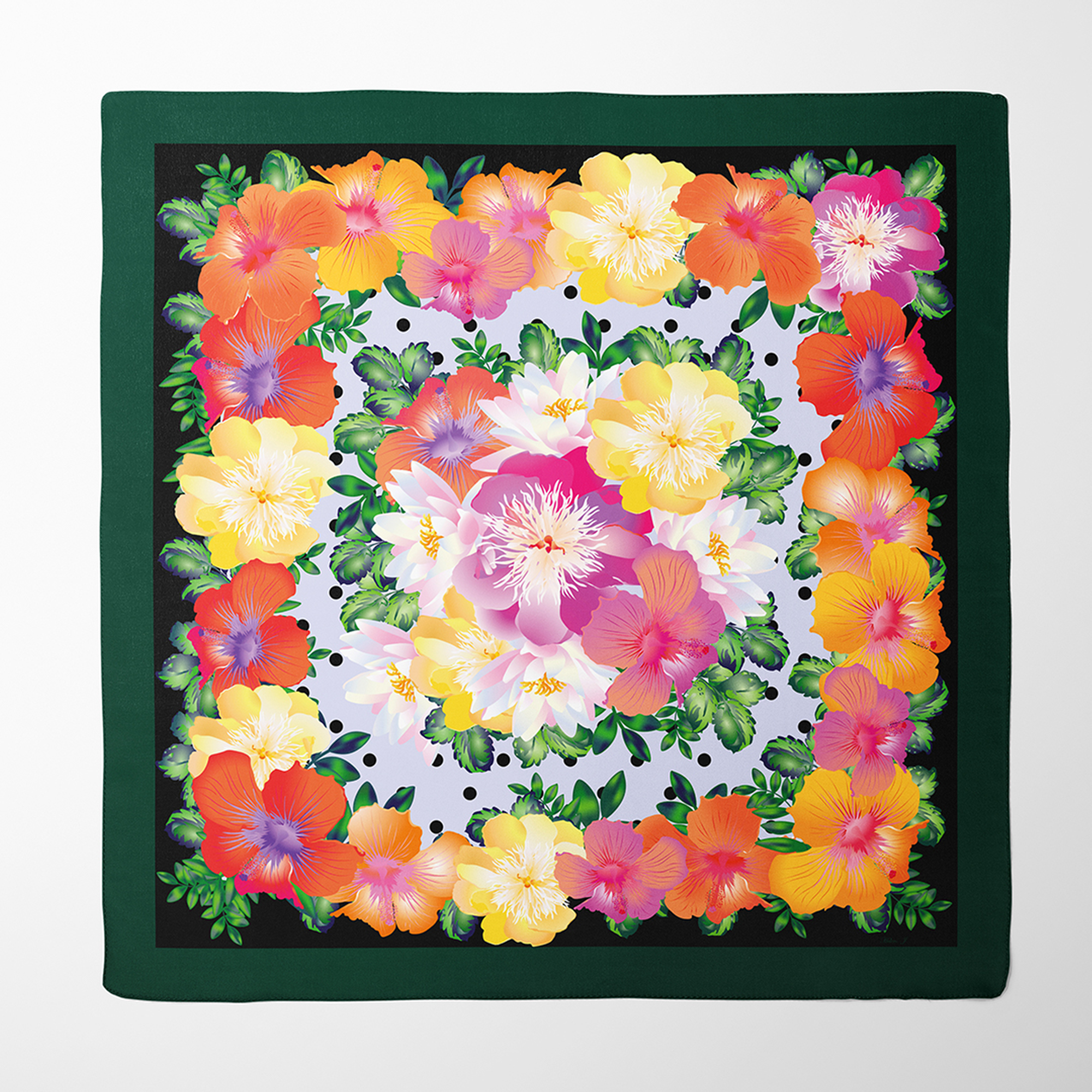 Rose Mallow Organic Silk Twill Scarf