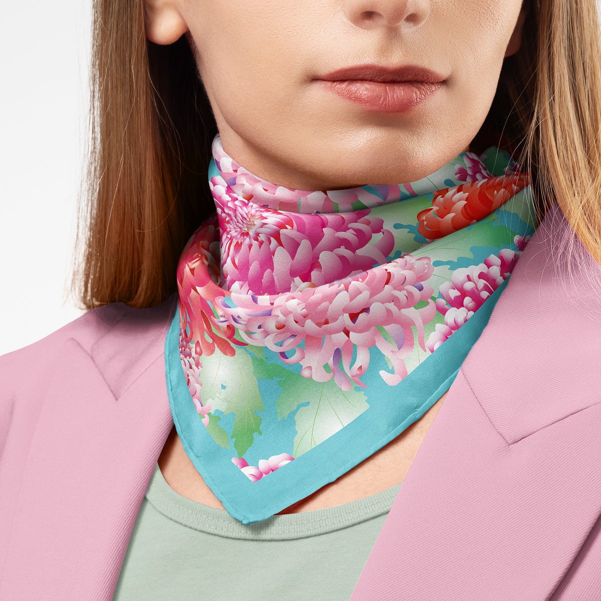 Chrysanthemum Organic Silk Scarf | Silktopia