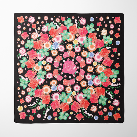 English Rose Organic Silk Twill Scarf | Silktopia