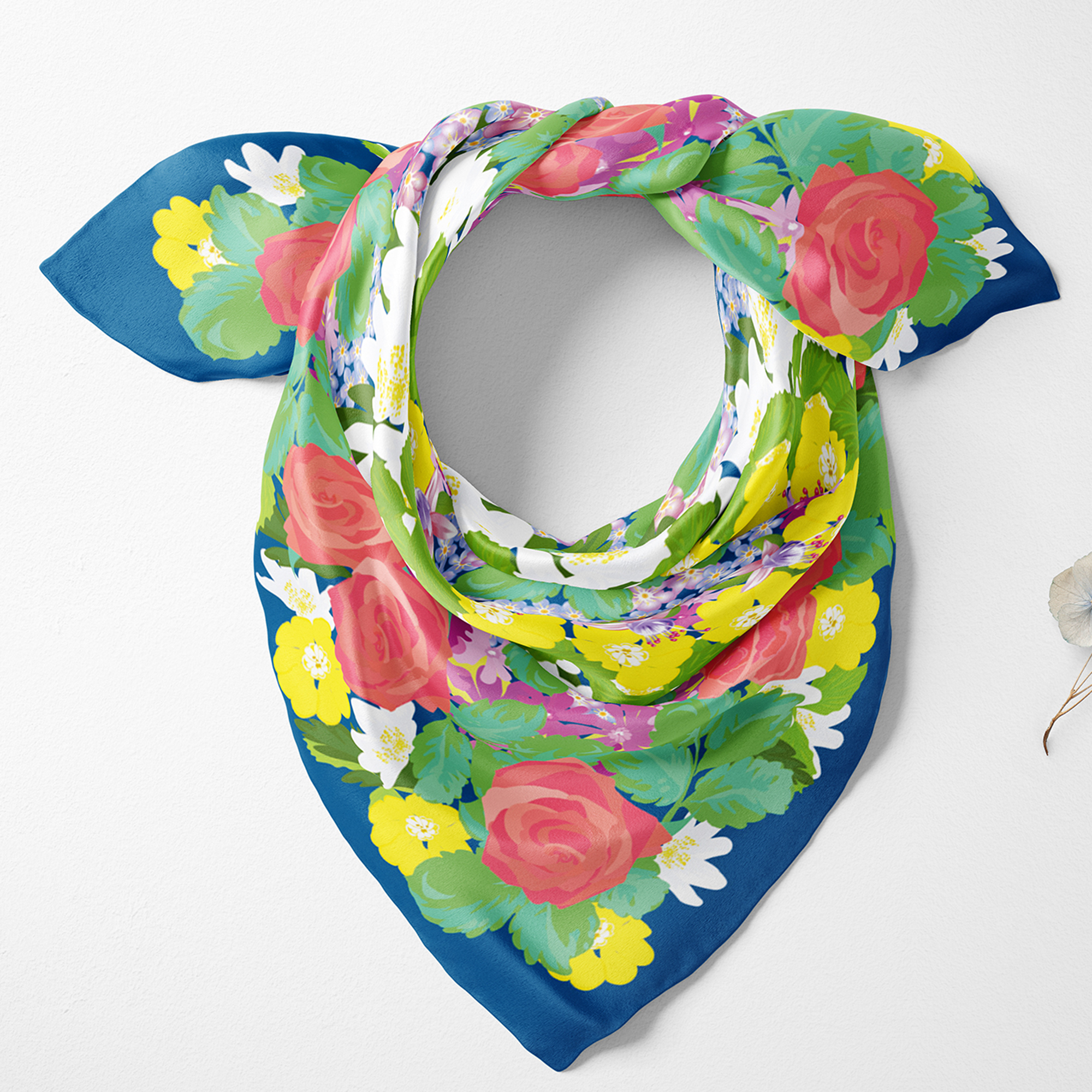 Spring Wild Flowers Organic Silk Twill Scarf