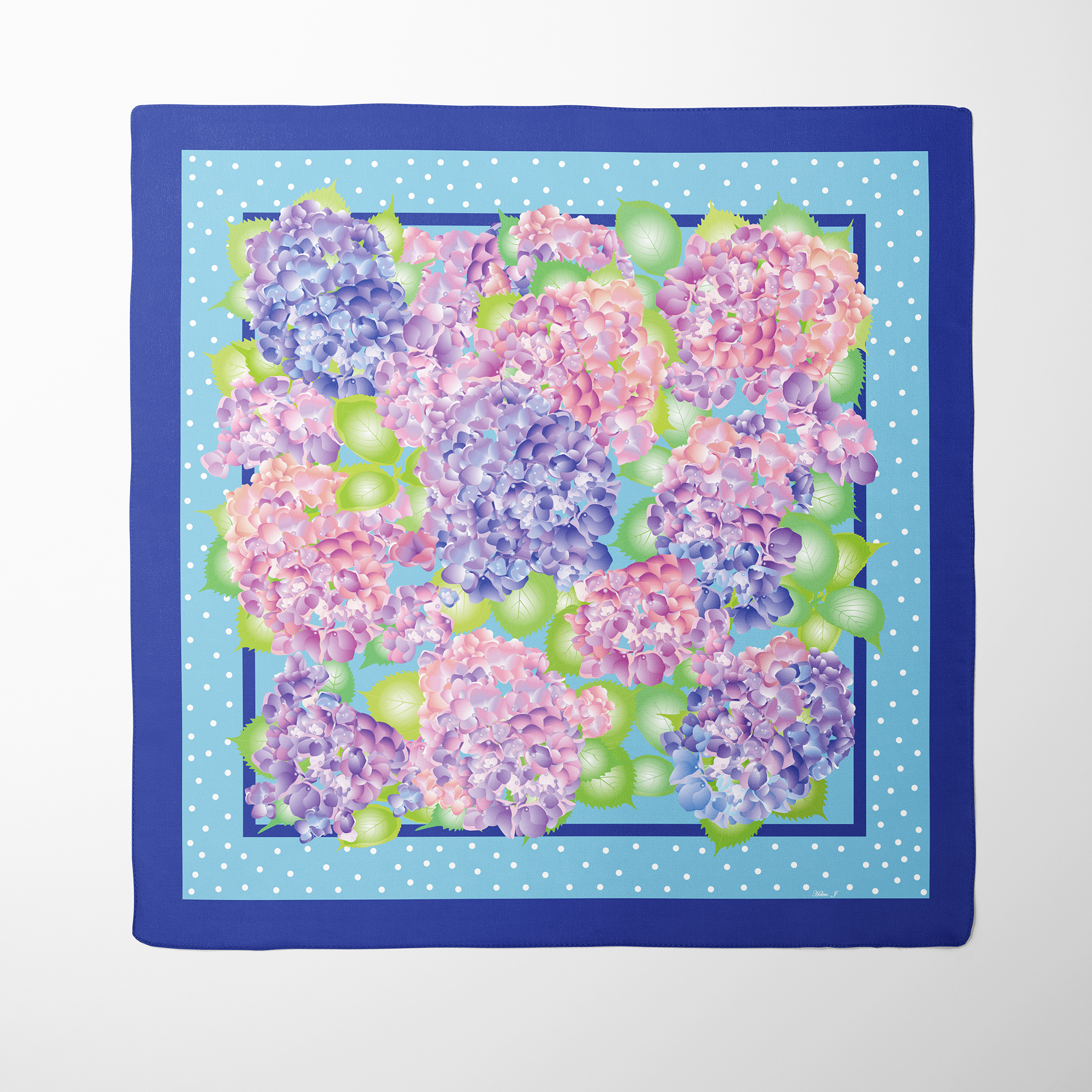 Hydrangea Organic Silk Twill Scarf