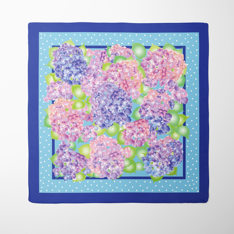 Hydrangea Organic Silk Twill Scarf