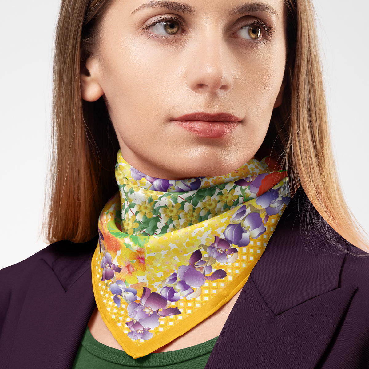 Iris Organic Silk Twill Scarf