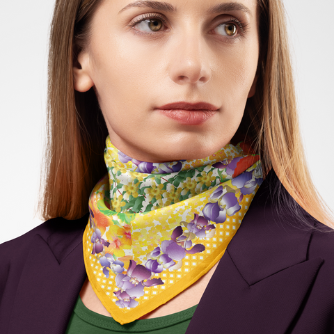 Iris organic Silk Twill Scarf