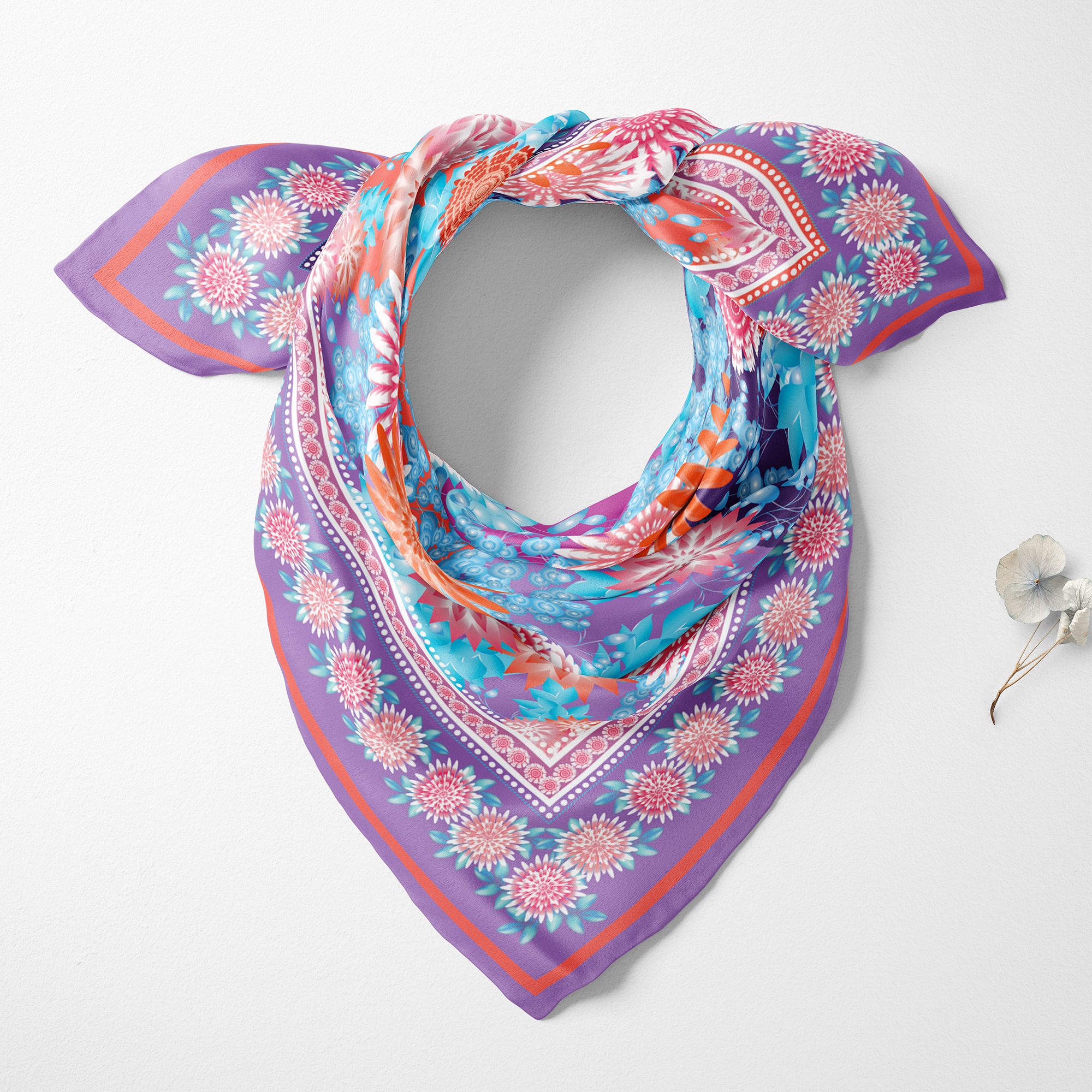 Waterlilies Organic Silk Twill Scarf | Silktopia