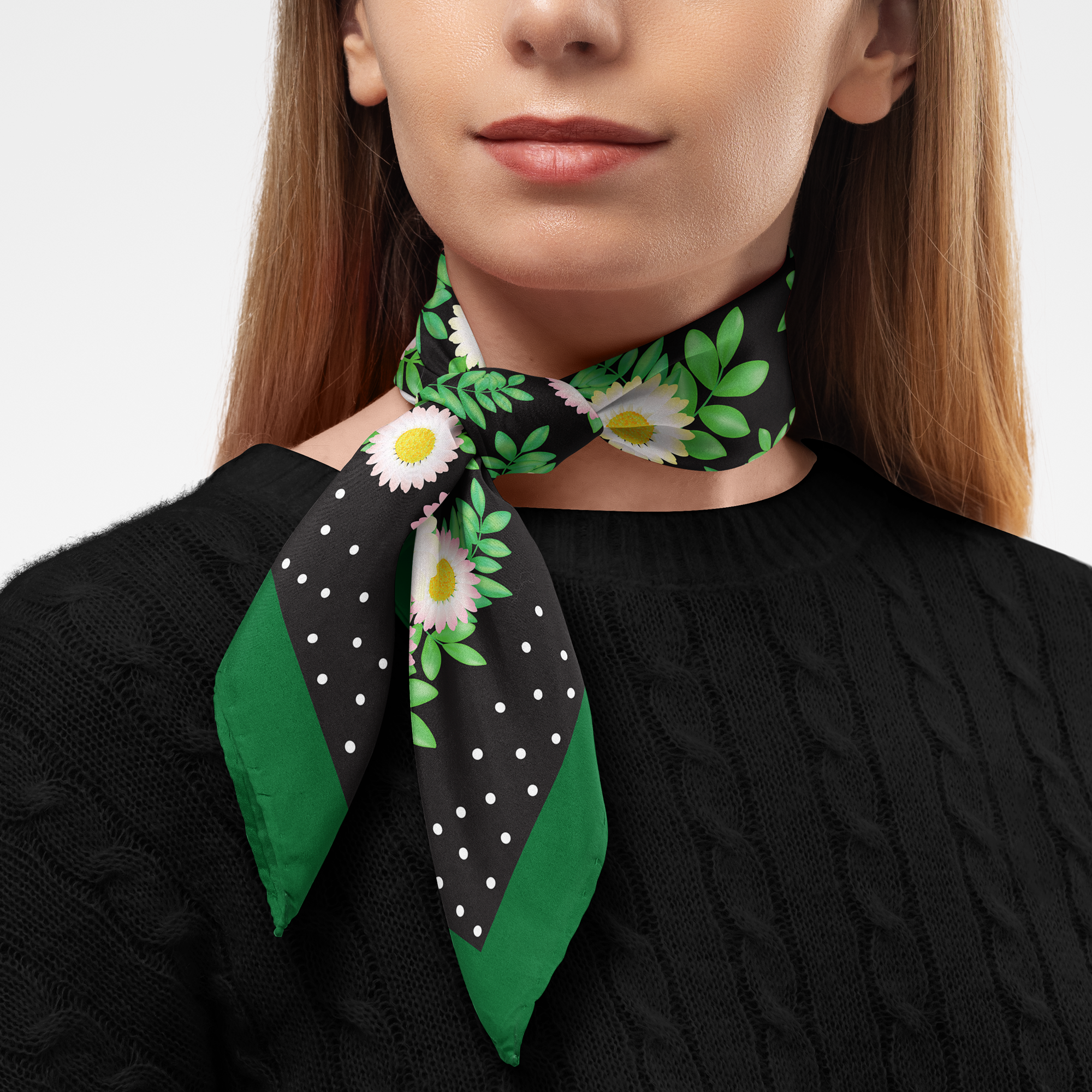 Daisy Organic Silk Twill Scarf | Silktopia