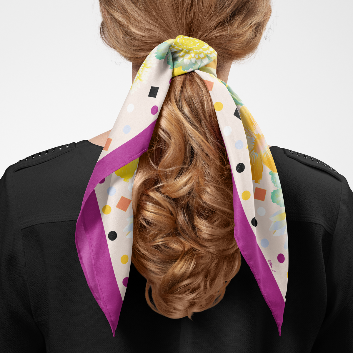 Oriental Floral Organic Silk Twill Scarf | Silktopia