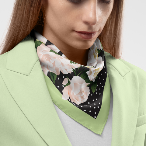 White Roses Organic Silk Scarf