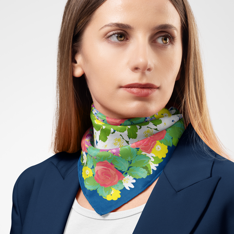 Spring Flowers Organic Silk Twill Scarf