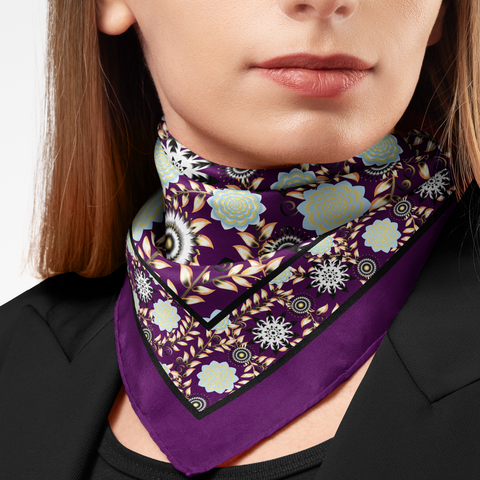 Lotus Flower Organic Silk Twill Scarf | Silktopia