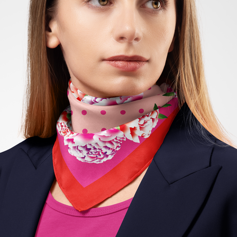 Peony Organic Silk Twill Scarf