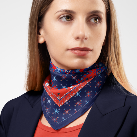 Nordic Star Emblem Silk Scarf