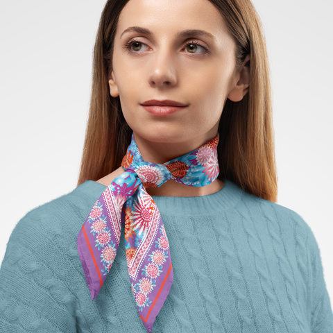 Waterlilies Organic Silk Twill Scarf | Silktopia