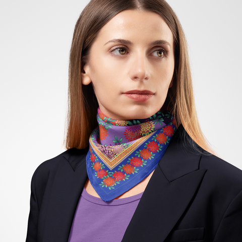 Dahlia Organic Silk Twill Scarf