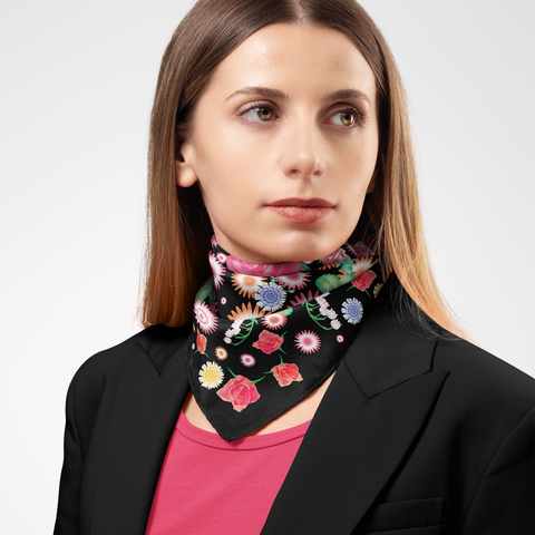 English Rose Organic Silk twill Scarf