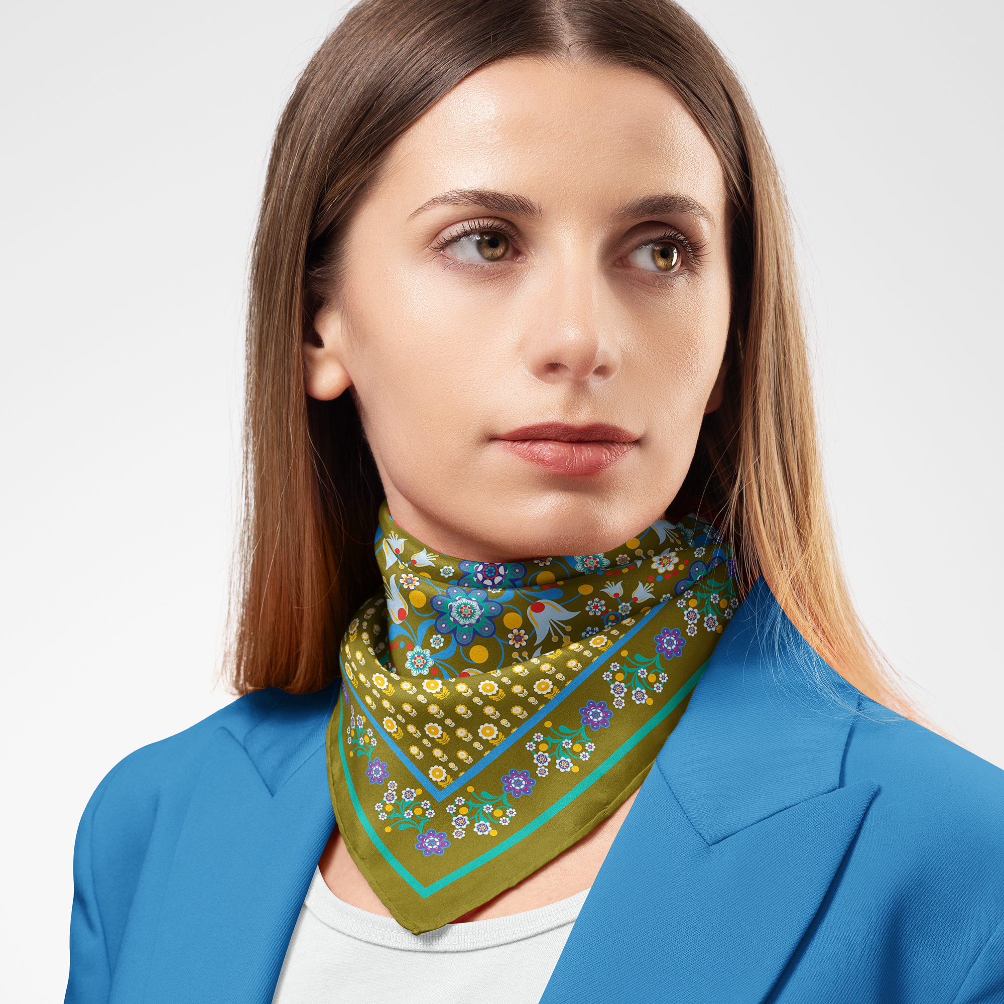 Nordic Green Silk Twill Scarf