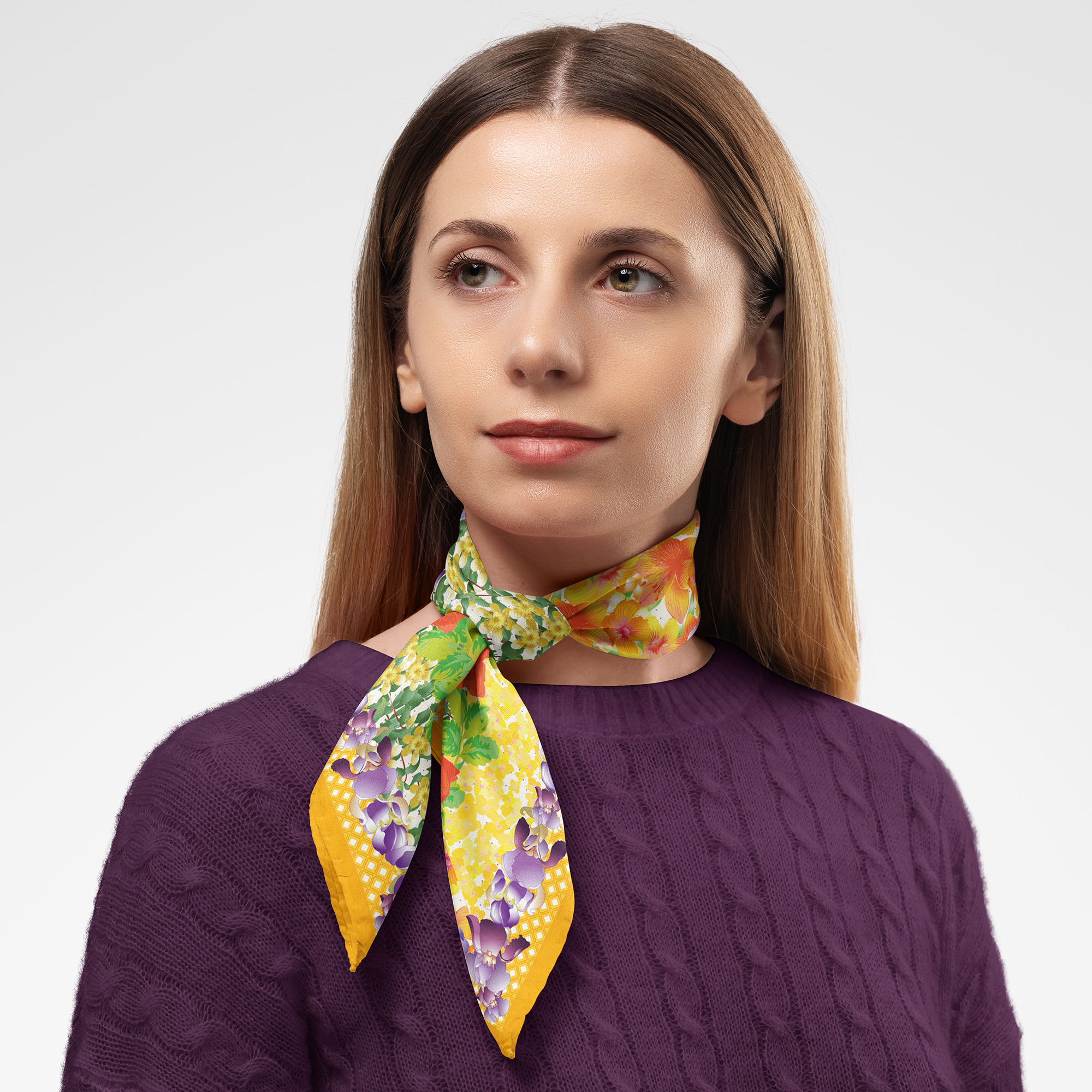 iris organic silk twill scarf