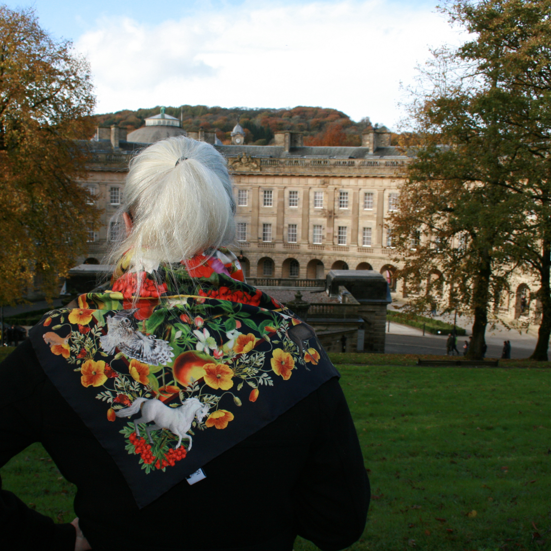 White Horse Organic Silk Twill Scarf